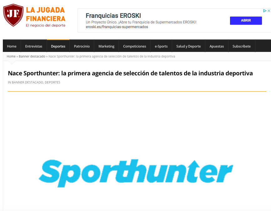 La Jugada Financiera destaca en nacimiento de Sporthunter
